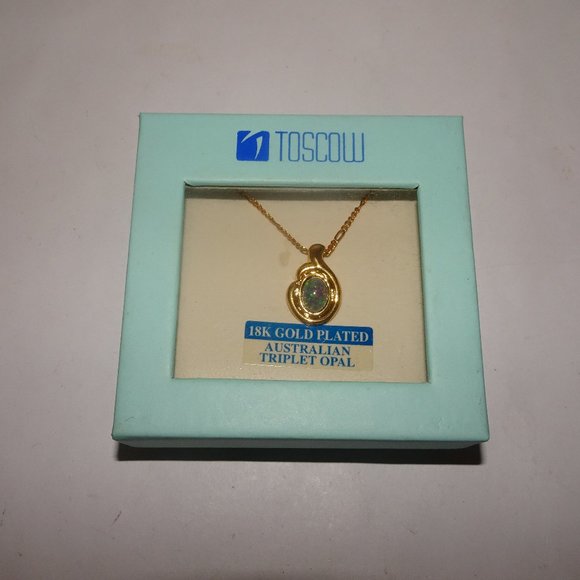 Toscow 18K G.P. Australian Triplett Opal Necklace - Picture 1 of 5